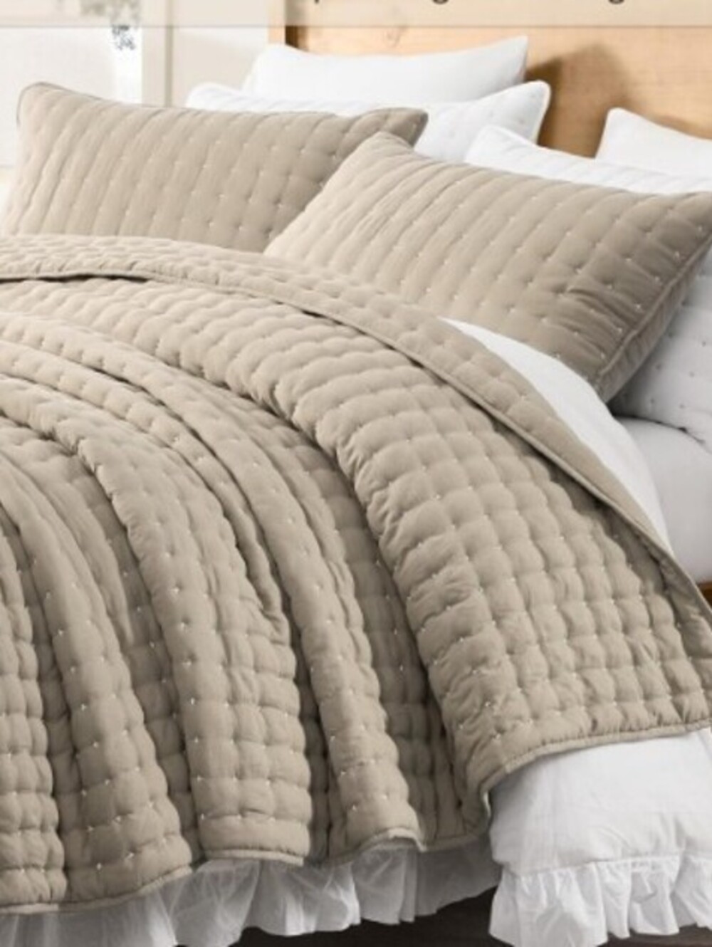 COMFORTER/QUILT SET-2PC-TWIN-BEIGE